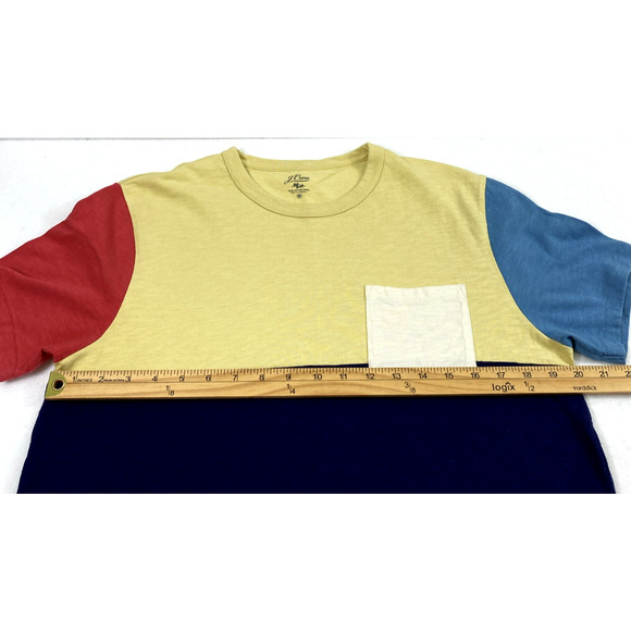 J. Crew T Shirt Mens Medium Colorblock Tee Short Sleeve Pocket Casual - Picture 4 of 7